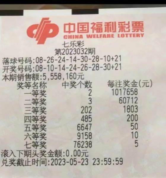 南通启东彩民喜中七乐彩头奖107万多元2