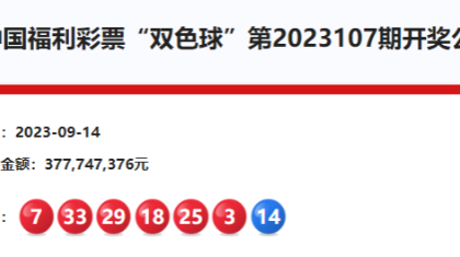 双色球23107期：头奖6注789万 奖池22.84亿元