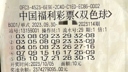 生日组合守中671万 妻子出面领取奖金