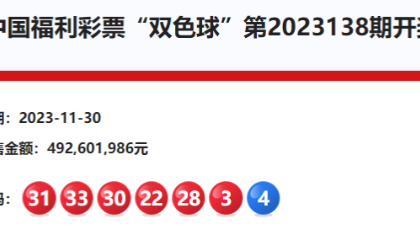 双色球头奖3注 头奖特别奖3注1666万